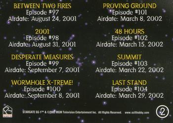 2003 Rittenhouse Stargate SG-1 Season 5 #2 Montage/Episode Guide (center) Back
