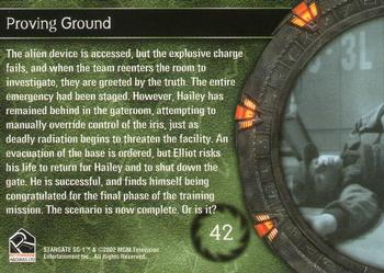 2003 Rittenhouse Stargate SG-1 Season 5 #42 The alien device is accessed, but the explosive Back