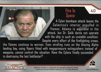 2004 Rittenhouse The Complete Battlestar Galactica #40 A Cylon kamikaze attack leaves the Galactica Back