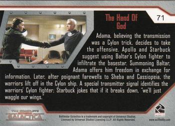 2004 Rittenhouse The Complete Battlestar Galactica #71 Adama, believing the transmission was a Cylo Back