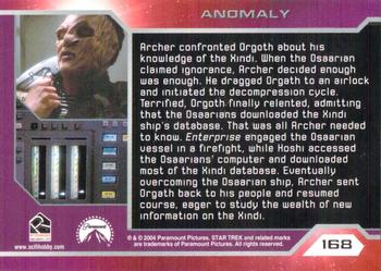 2004 Rittenhouse Star Trek Enterprise Season 3 #168 Archer confronted Orgoth about his knowledge o Back