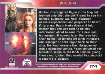2004 Rittenhouse Star Trek Enterprise Season 3 #174 Archer interrogated Rajiin in the brig but lea Back