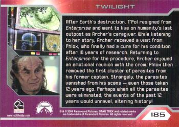 2004 Rittenhouse Star Trek Enterprise Season 3 #185 After Earth's destruction, T'Pol resigned from Back