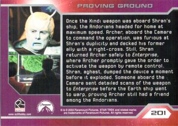2004 Rittenhouse Star Trek Enterprise Season 3 #201 Once the Xindi weapon was aboard Shran's ship, Back