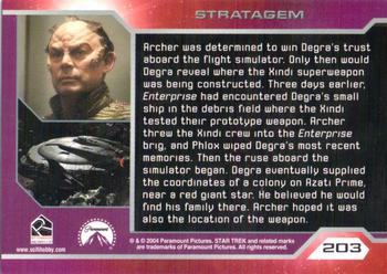 2004 Rittenhouse Star Trek Enterprise Season 3 #203 Archer was determined to win Degra's trust abo Back