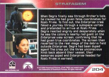 2004 Rittenhouse Star Trek Enterprise Season 3 #204 When Degra finally saw through Archer's tale, Back