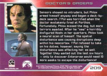 2004 Rittenhouse Star Trek Enterprise Season 3 #209 Sensors showed no intruders, but Phlox armed h Back