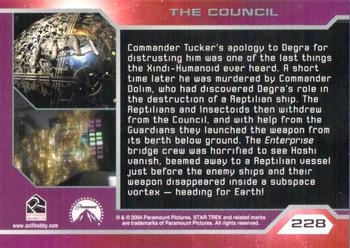 2004 Rittenhouse Star Trek Enterprise Season 3 #228 Commander Tucker's apology to Degra for distru Back