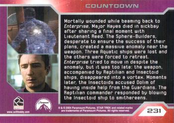 2004 Rittenhouse Star Trek Enterprise Season 3 #231 Mortally wounded while beaming back to Enterpr Back