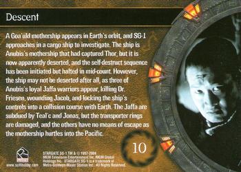 2004 Rittenhouse Stargate SG-1 Season 6 #10 A Goa'uld mothership appears in Earth's orbit, Back