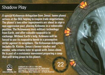2004 Rittenhouse Stargate SG-1 Season 6 #22 A special Kelownan delegation from Jonas' home Back