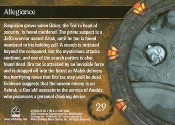 2004 Rittenhouse Stargate SG-1 Season 6 #29 Suspicion grows when Ocker, the Tok'ra head of Back