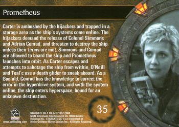 2004 Rittenhouse Stargate SG-1 Season 6 #35 Carter is ambushed by the hijackers and trappe Back