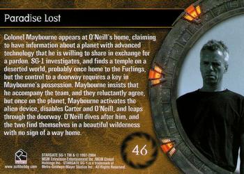 2004 Rittenhouse Stargate SG-1 Season 6 #46 Colonel Maybourne appears at O'Neill's home, c Back