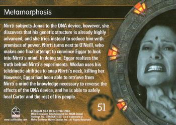 2004 Rittenhouse Stargate SG-1 Season 6 #51 Nirrti subjects Jonas to the DNA device, howev Back