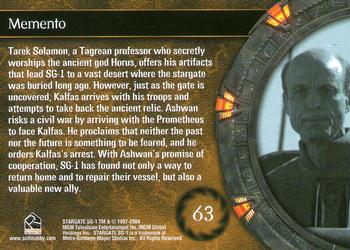 2004 Rittenhouse Stargate SG-1 Season 6 #63 Tarek Solamon, a Tagrean professor who secretl Back