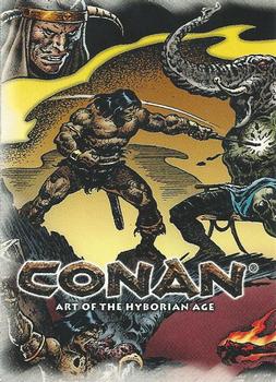 2004 Rittenhouse Conan: Art of the Hyborian Age #1 (Title triptych / checklist 63-72 + inserts) Front