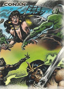 2004 Rittenhouse Conan: Art of the Hyborian Age #3 (Title triptych / prologue) Front