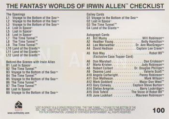 2004 Rittenhouse Fantasy Worlds of Irwin Allen #100 Checklist L1-L12, B1-B9, G1-G4, A1-A16 Back