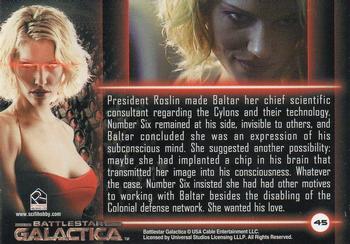 2005 Rittenhouse Battlestar Galactica Premiere Edition #45 Unshakable Companion Back