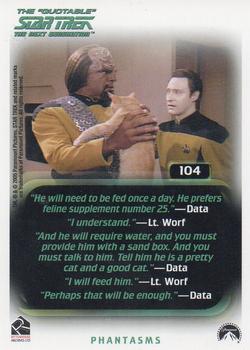 2005 Rittenhouse The Quotable Star Trek: The Next Generation #104 The Drumhead Back
