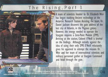 2005 Rittenhouse Stargate Atlantis Season 1 #4 A team of scientists headed by Dr. Elizabeth Back