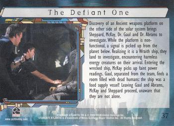 2005 Rittenhouse Stargate Atlantis Season 1 #37 Discovery of an Ancient weapons platform on Back