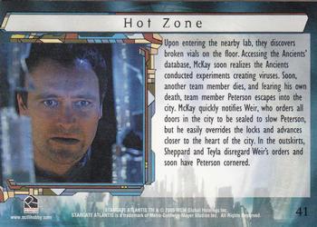2005 Rittenhouse Stargate Atlantis Season 1 #41 Upon entering the nearby lab, they discovers Back
