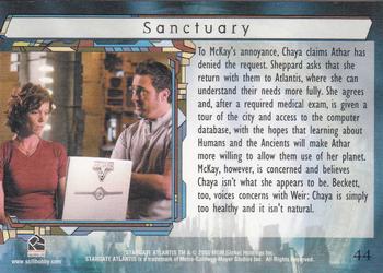 2005 Rittenhouse Stargate Atlantis Season 1 #44 To McKay's annoyance, Chaya claims Athar has Back