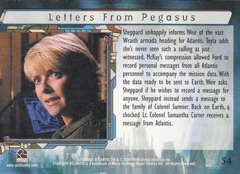 2005 Rittenhouse Stargate Atlantis Season 1 #54 Sheppard unhappily informs Weir of the vast Back