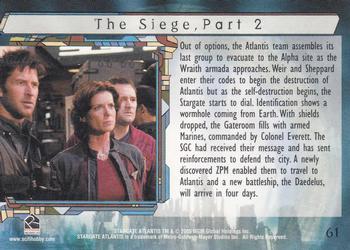 2005 Rittenhouse Stargate Atlantis Season 1 #61 Out of options, the Atlantis team assembles Back