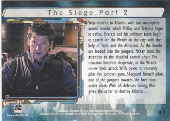 2005 Rittenhouse Stargate Atlantis Season 1 #63 Weir returns to Atlantis with two incomplete Back