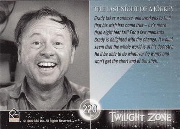 2005 Rittenhouse Twilight Zone Science and Superstition Series 4 #220 Grady takes a snooze, and awakens to find th Back