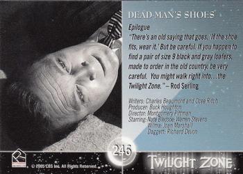 2005 Rittenhouse Twilight Zone Science and Superstition Series 4 #246 Dead Man's Shoes Back