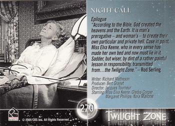 2005 Rittenhouse Twilight Zone Science and Superstition Series 4 #270 Night Call Back