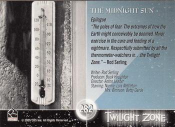 2005 Rittenhouse Twilight Zone Science and Superstition Series 4 #282 The Midnight Sun Back