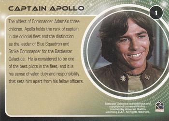2006 Rittenhouse Battlestar Galactica: Colonial Warriors #1 Captain Apollo Back