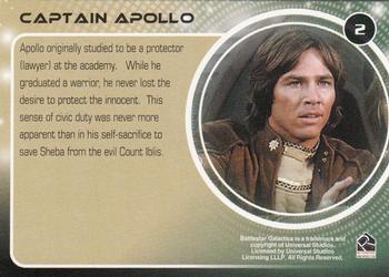 2006 Rittenhouse Battlestar Galactica: Colonial Warriors #2 Captain Apollo Back