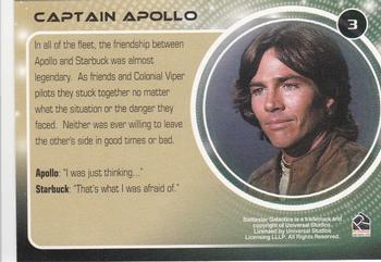 2006 Rittenhouse Battlestar Galactica: Colonial Warriors #3 Captain Apollo Back