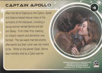 2006 Rittenhouse Battlestar Galactica: Colonial Warriors #4 Captain Apollo Back