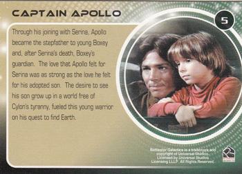 2006 Rittenhouse Battlestar Galactica: Colonial Warriors #5 Captain Apollo Back