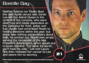 2006 Rittenhouse Battlestar Galactica Season One #21 Neither Adama nor Roslin liked the deal Apollo Back
