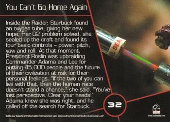 2006 Rittenhouse Battlestar Galactica Season One #32 Inside the Raider, Starbuck found an oxygen tu Back