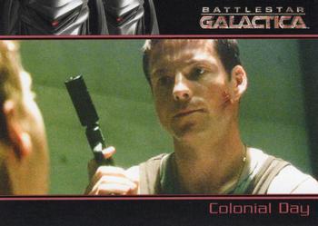 2006 Rittenhouse Battlestar Galactica Season One #67 Starbuck saw Grimes hit Apollo and jumped up t Front