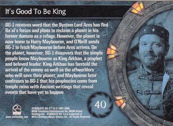 2006 Rittenhouse Stargate SG-1 Season 8 #40 SG-1 receives word that the System Lord Area Back