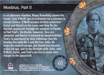 2006 Rittenhouse Stargate SG-1 Season 8 #61 In an alternate timeline, Major Kawalsky coa Back
