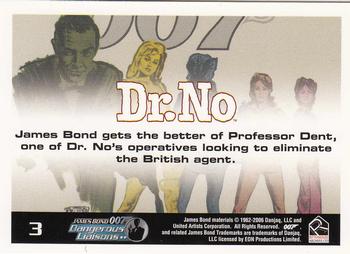 2006 Rittenhouse James Bond Dangerous Liaisons #3 James Bond gets the bettr of Professor Dent, o Back