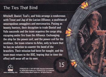 2007 Rittenhouse Stargate SG-1 Season 9 #15 Mitchell, Daniel, Teal'c, and Vala arrange a r Back