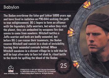 2007 Rittenhouse Stargate SG-1 Season 9 #25 The Sodan overthrew the false god Ishkur 5000 Back