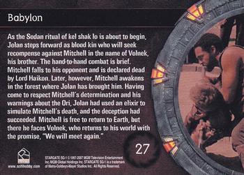 2007 Rittenhouse Stargate SG-1 Season 9 #27 As the Sodan ritual of kel shak lo is about to Back